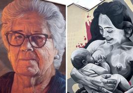 'Ludivina' y 'Tinte Rosa', los murales de Burgos que compiten.