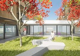 Vista del interior de la urbanización de las viviendas cohousing.