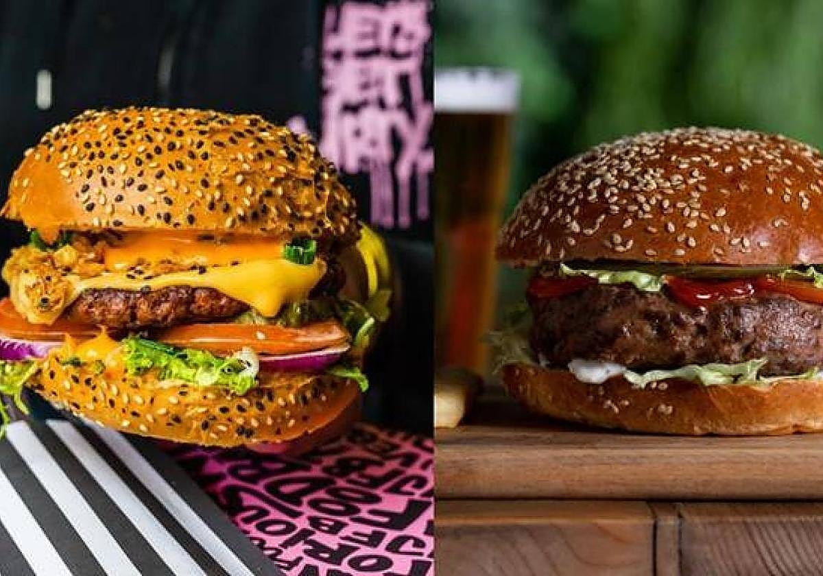 Imagen de archivo de dos hamburguesas.