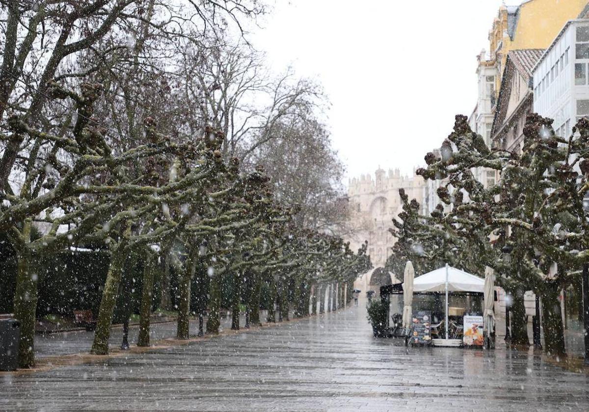 Imagen de Burgos nevando.