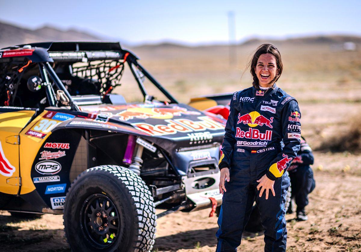 Cristina Gutiérrez, durante su participación en el Dakar.