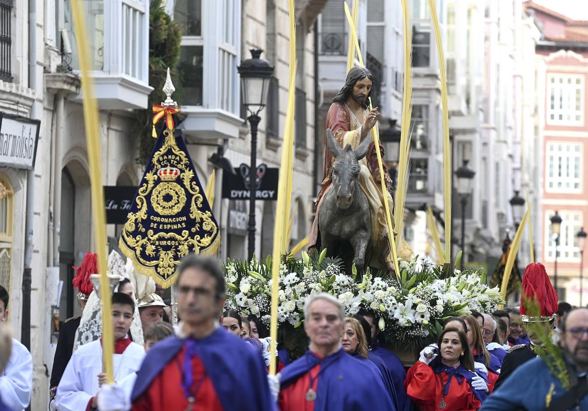 La procesión de Jesús en la Borriquilla ha recorrido el centro de Burgos.