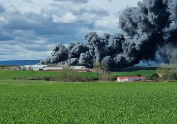 El fuego devora una granja y deja 45.000 gallinas muertas en Briviesca