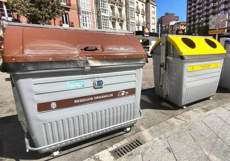 Contenedor de residuos orgánicos en Burgos.