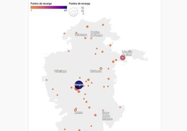 Burgos tiene 193 puntos de carga de coches eléctricos, 128 por debajo del objetivo