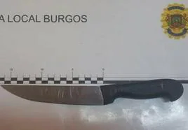 Cuchillo incautado por la Policía Local de Burgos.