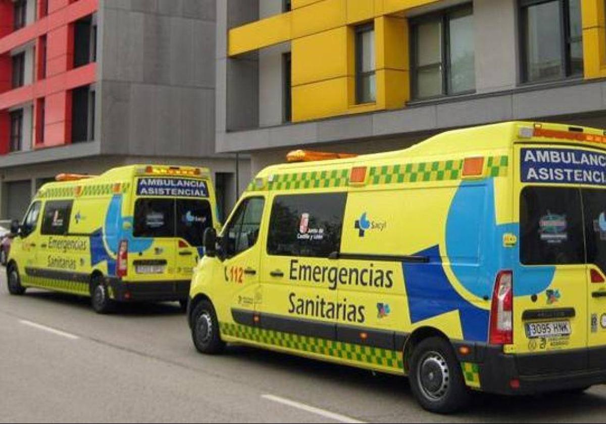 Imagen de archivo de ambulancias en Burgos.