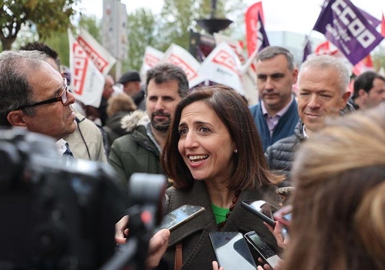 Esther Peña antes de manifestarse en Burgos.