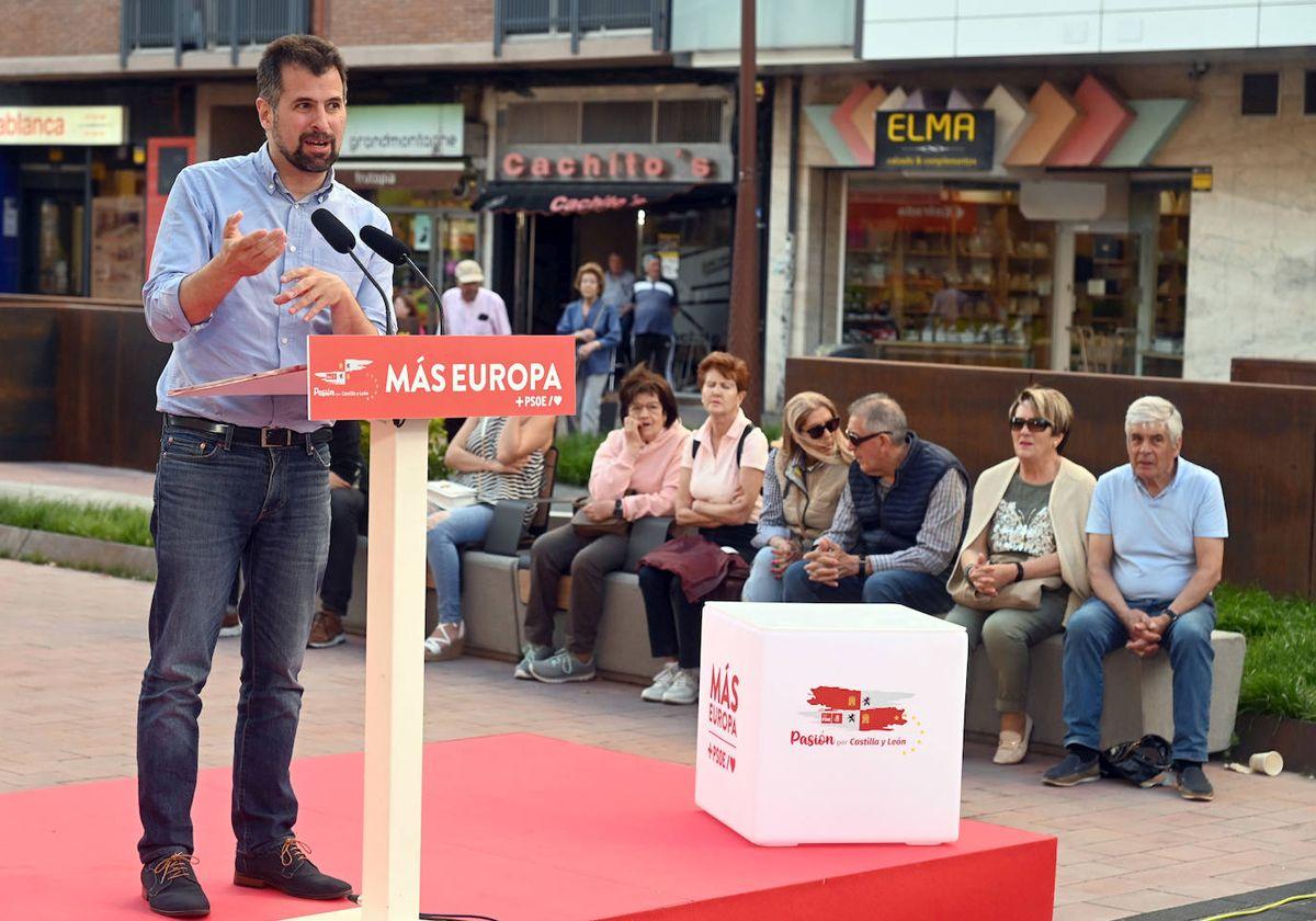 Luis Tudanca, durante su mitin en Burgos.