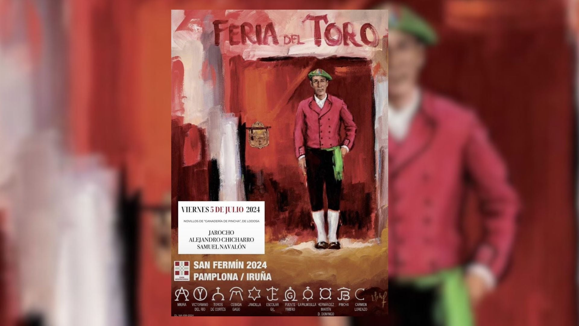 Cartel de la Feria del Toro de Pamplona del 5 de julio