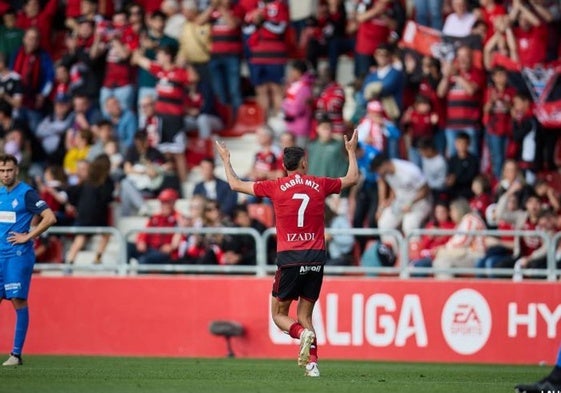 Gabri celebra el gol de la victoria en Anduva.