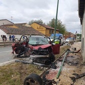 Herido un varón tras chocar contra una farola en Burgos