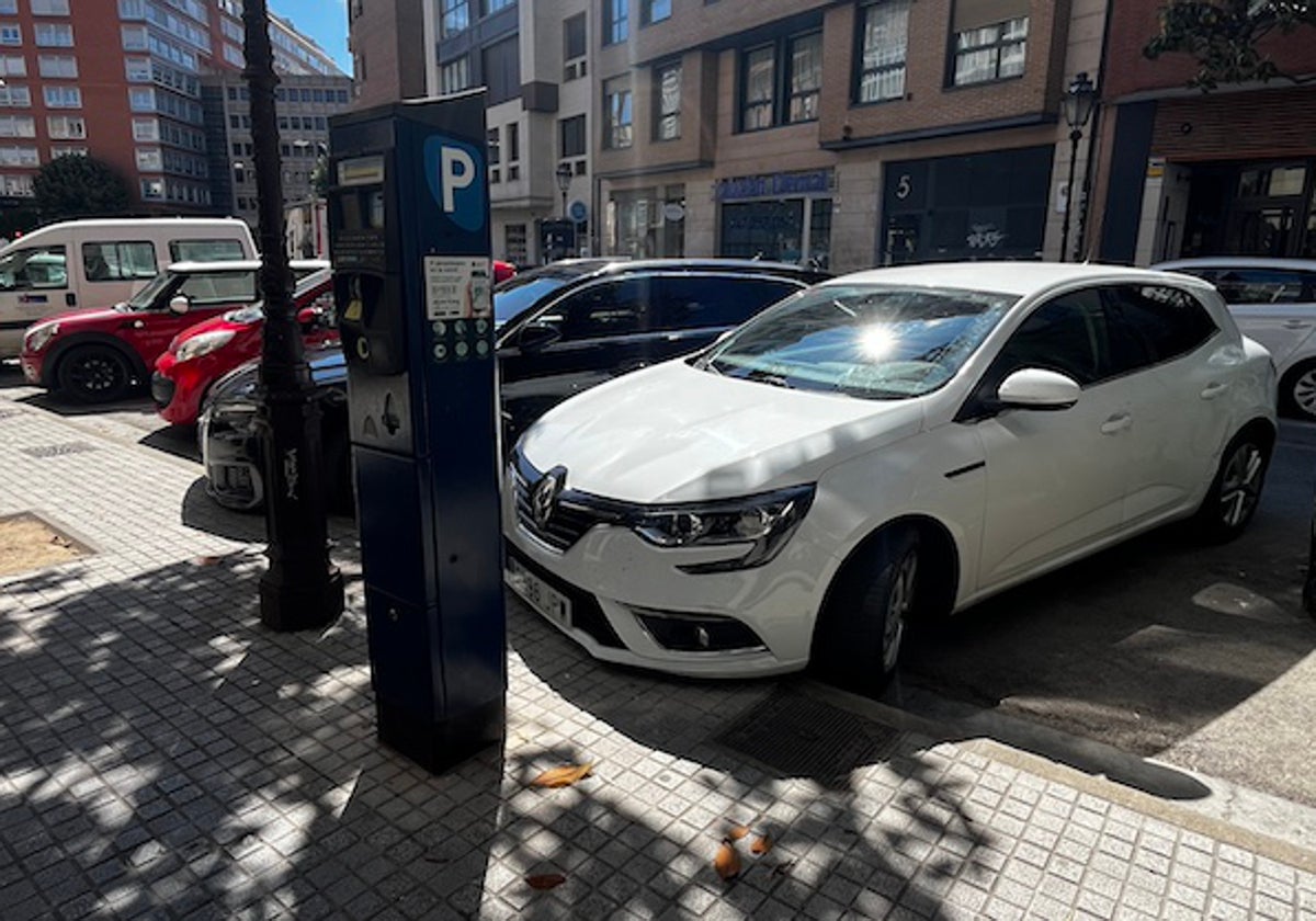 Zona de aparcamiento regulado en calle Sanz Pastor.