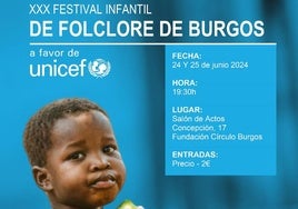 Burgos acoge este lunes y martes el Festival de Folclore Infantil a favor de Unicef