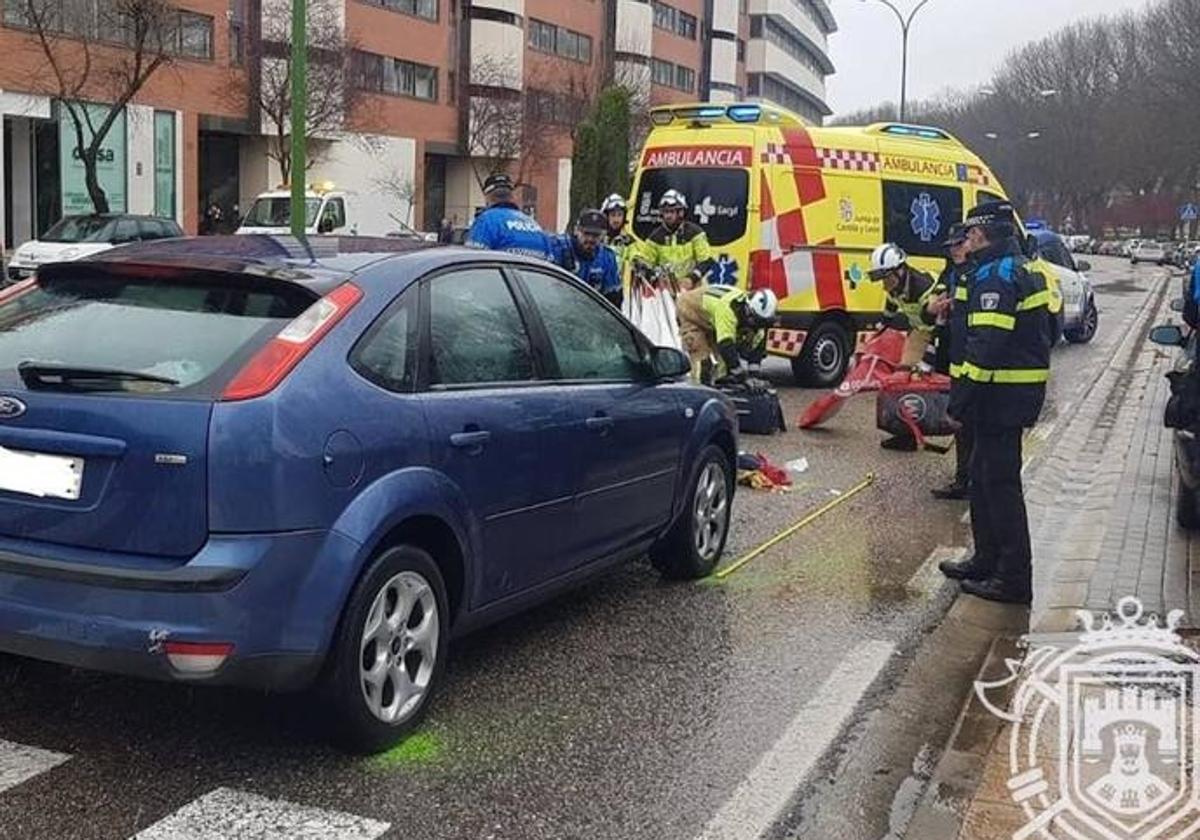 Accidente en la ciudad de Burgos donde un peatón resultó herido.