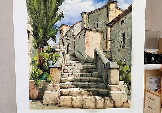 Tercer premio del Concurso de Pintura Rápida. Obra de Marisol de Marcos.