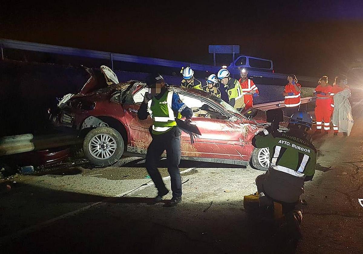 Vehículo accidentado en la A1 este sábado por la noche