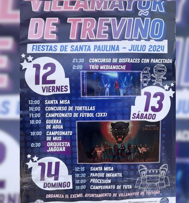 Cartel de fiestas de Villamayor de Treviño 2024.