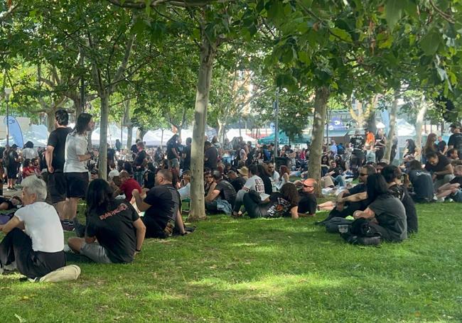 Asistentes del Zurbarán Rock de Burgos en la tarde del sábado.