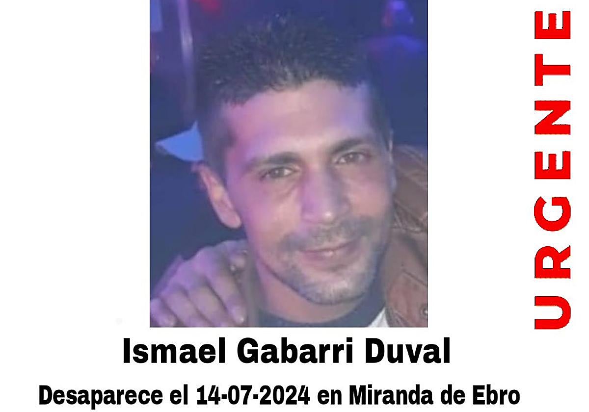 Cartel con la desaparición de Ismael Gabarri Duval.