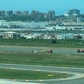 Susto en Santander al salirse de la pista un avión de prácticas llegado de Burgos