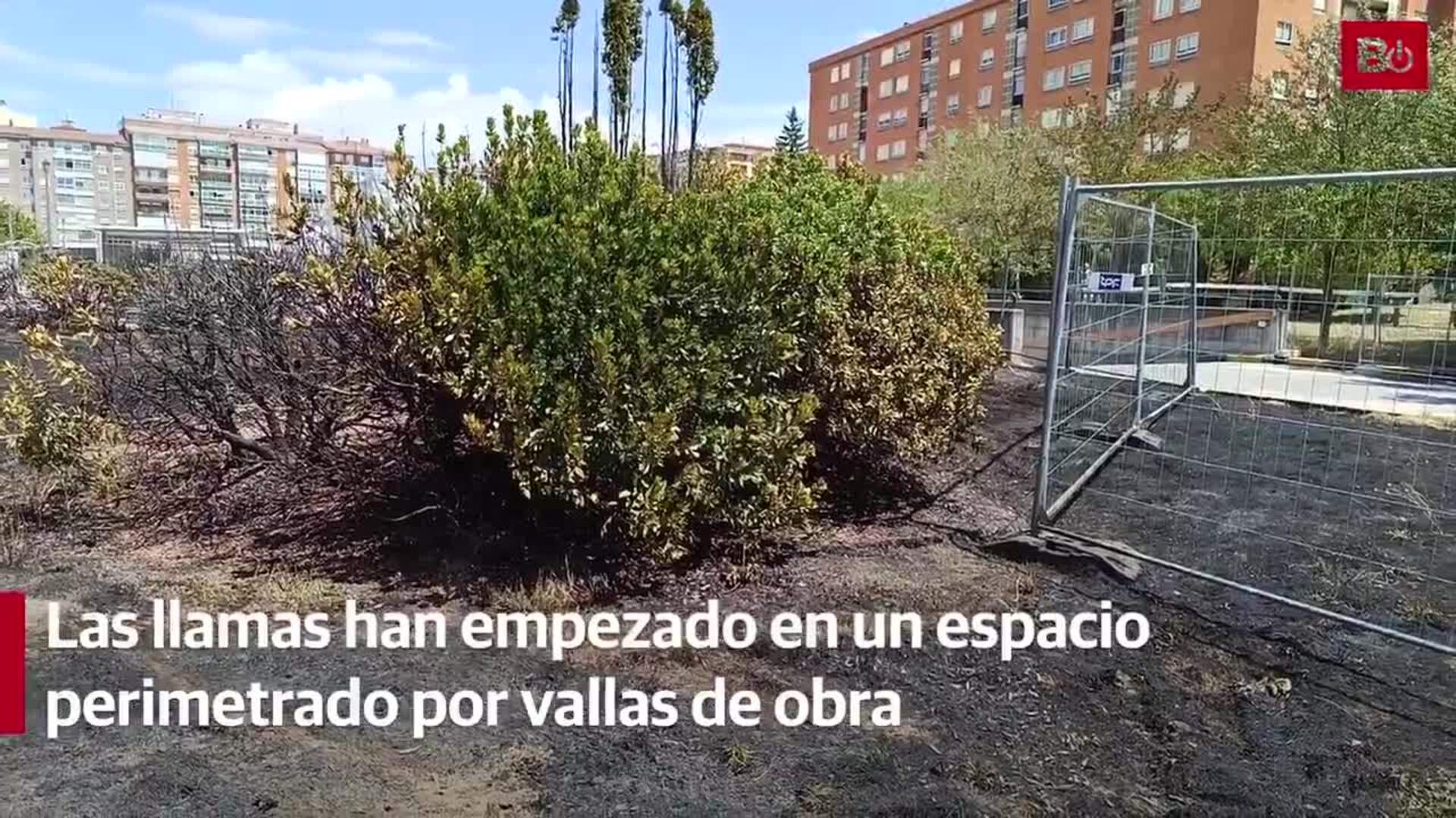 Incendio en el parque Félix del barrio de Gamonal de Burgos