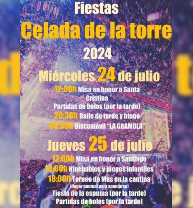 Cartel de fiestas de Celada de la Torre 2024.