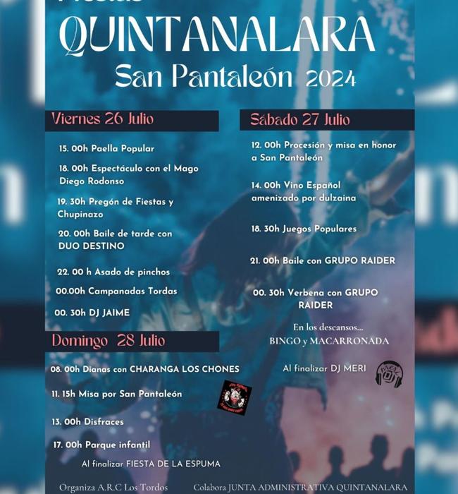 Cartel de fiestas de Quintanalara 2024.