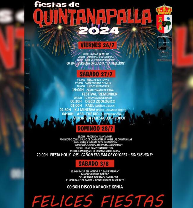 Cartel de fiestas de Quintanapalla 2024.