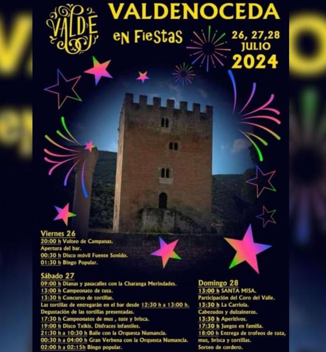 Cartel de fiestas de Valdenoceda 2024.