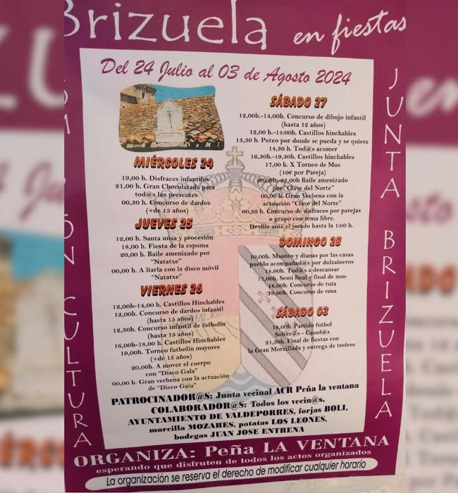 Cartel de fiestas de Brizuela 2024.