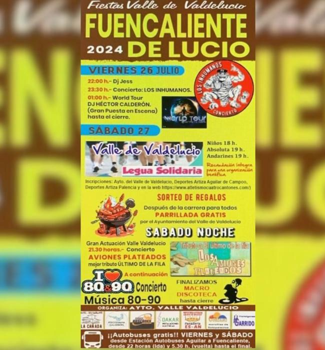 Cartel de fiestas de Fuencaliente de Lucio 2024.