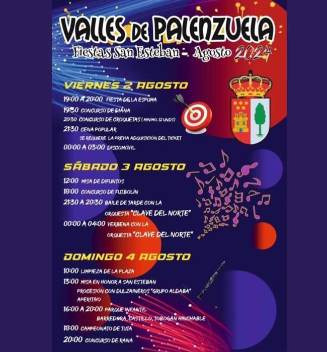 Cartel de fiestas de Valles de Palenzuela 2024.