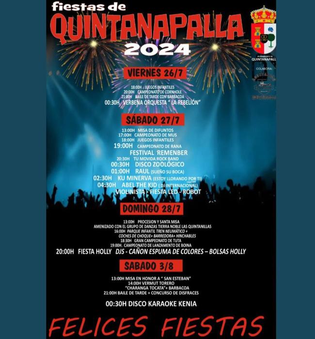 Cartel de fiestas de Quintanapalla 2024.