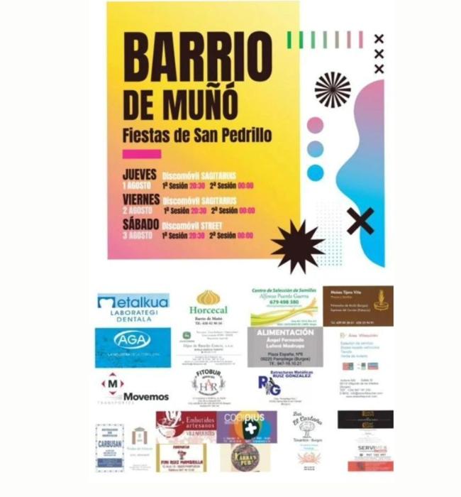 Cartel de fiestas de Barrio de Muñó 2024.