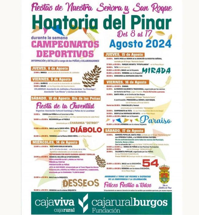 Cartel de fiestas de Hontoria del Pinar 2024.