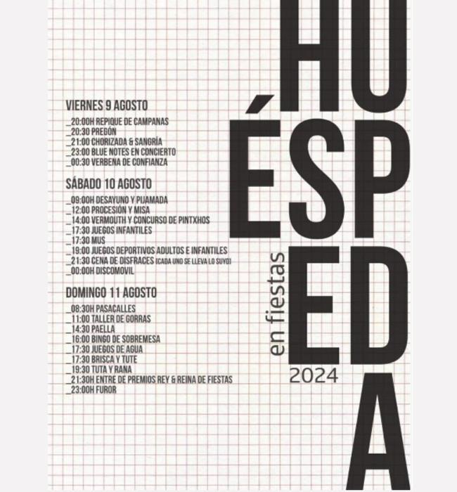 Cartel de fiestas de Huéspeda 2024.