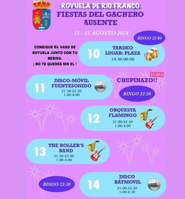 Cartel de fiestas de Royuela de Río Franco 2024.