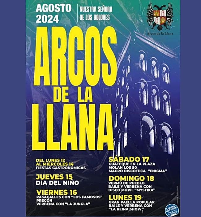 Cartel de fiestas de Arcos de la Llana 2024.