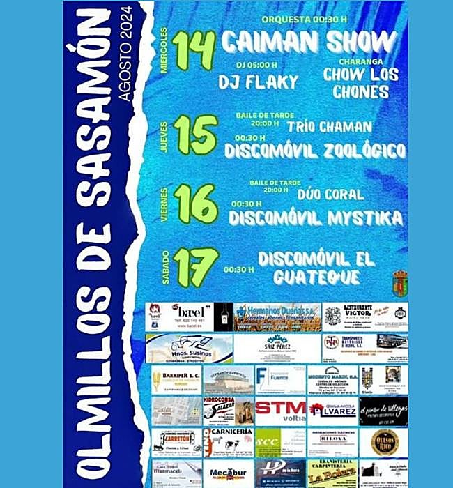 Cartel de fiestas de Olmillos de Sasamón 2024.