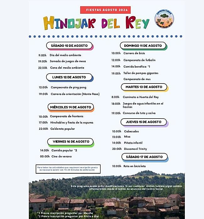 Cartel de fiestas de Hinojar del Rey 2024.