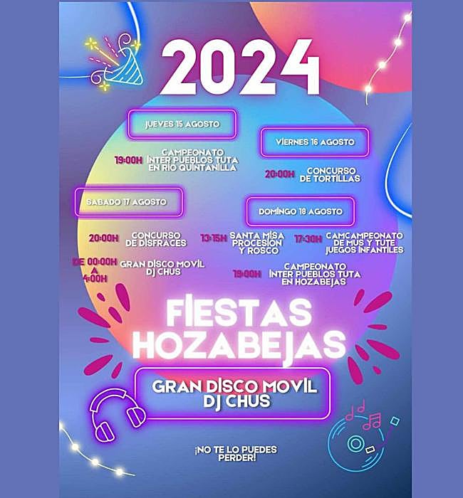 Cartel de fiestas de Hozabejas 2024.