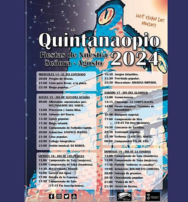 Cartel de fiestas de Quintanaopio 2024.