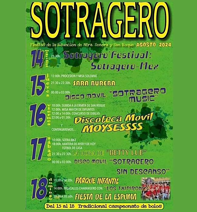 Cartel de fiestas de Sotragero 2024.