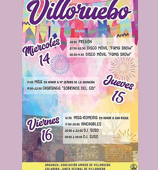 Cartel de fiestas de Villoruebo 2024.
