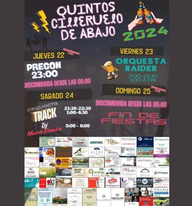 Cartel de Fiestas de Quintos 2024 de Cilleruelo de Abajo.