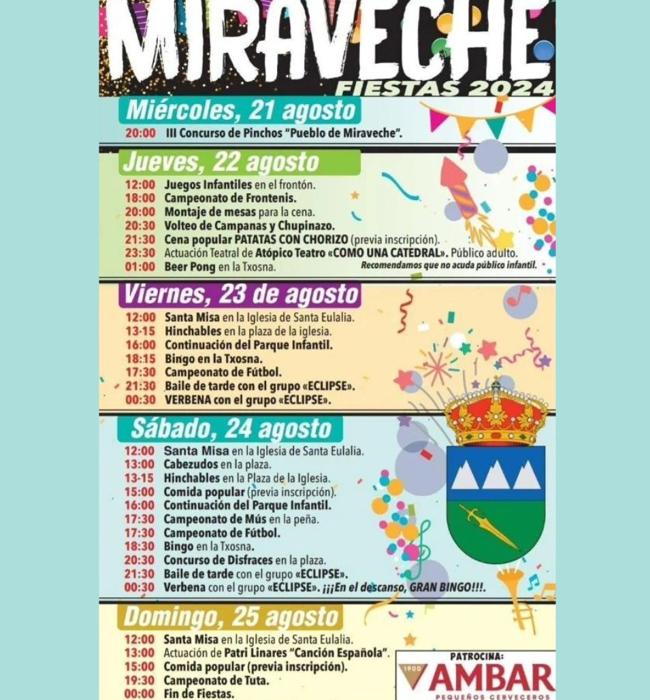 Cartel de fiestas de Miraveche 2024.