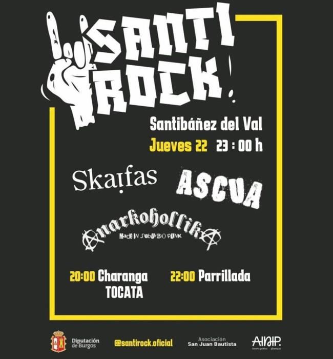 Cartel del Santi-Rock 2024 en Santibáñez del Val.