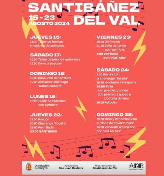 Cartel de fiestas de Santibáñez del Val 2024.