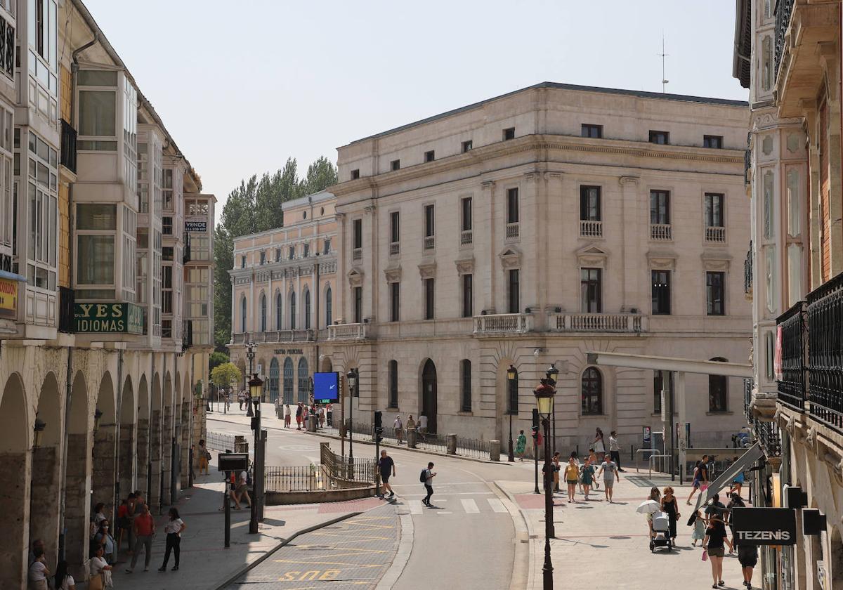 Vista de la calle Santander, en Burgos.